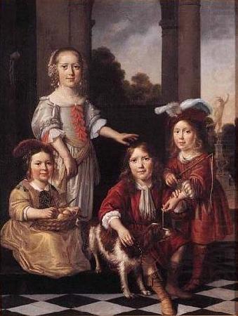 Portrait of Four Children, MAES, Nicolaes
